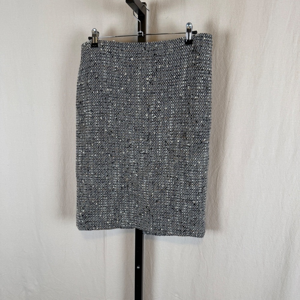 ST JOHN COUTURE Skirt Women's Size 10 Brown Black Cream Tweed Pencil Knee Length